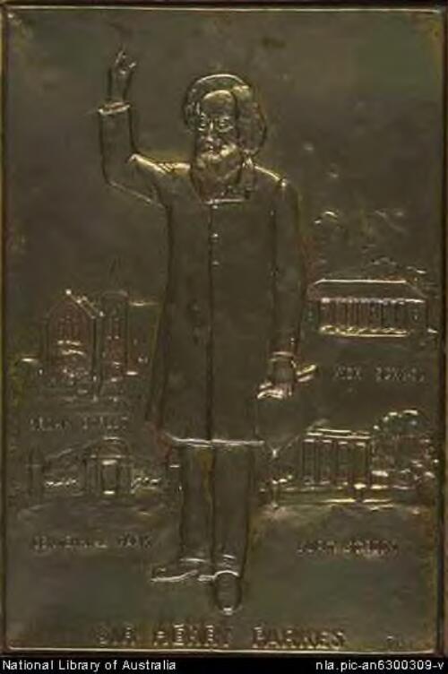 Plaque of Sir Henry Parkes [realia] / Percy Lindsay