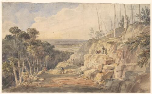 [Convicts building road over the Blue Mountains, New South Wales, 1833] [picture] / Chs. Rodius