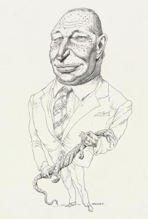 [Caricature portrait of Kerry Packer] [picture] / Spooner