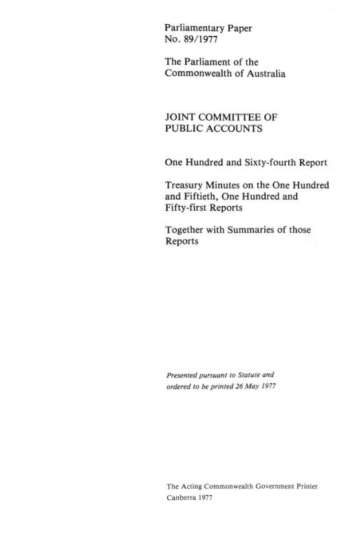 Treasury minutes on the one hundred and fiftieth, one hundred and fifty-first reports : together with summaries of those reports