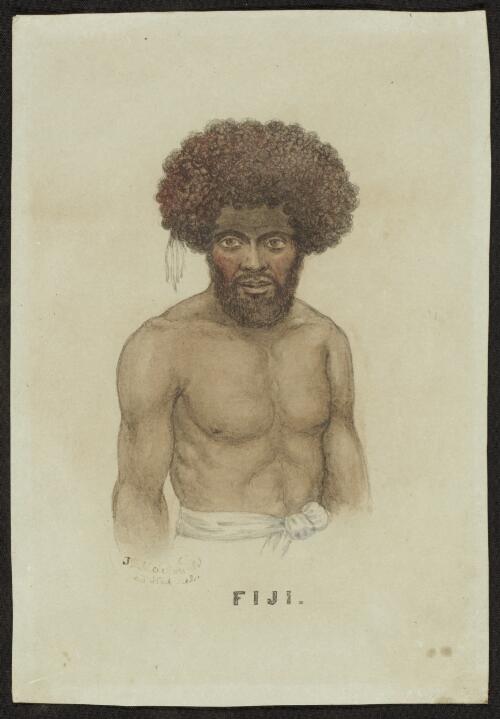 [Portrait of a Fijian man] [picture] / J.D. Macdonald ab. nat. del