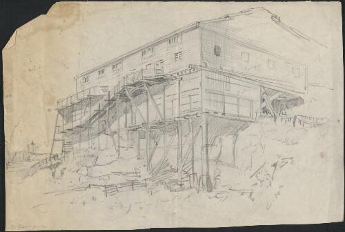 Study for etching, Abandoned abattoirs [picture] / by Lionel Lindsay