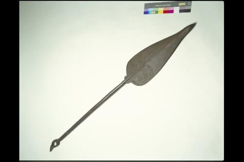 Carved wooden canoe paddle from the Massim area of Milne Bay, Papua New Guinea, ca. 1800? [realia]