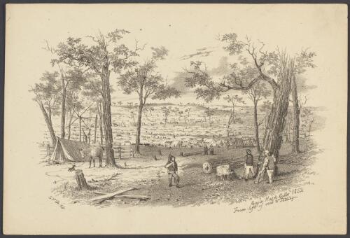 Eagle Hawk Gully 1852, from left of road to Bendigo [picture] / S.T.G. '54