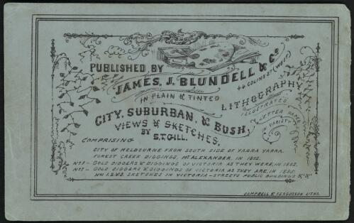 [Advertisement for James J. Blundell & Co. for views and sketches by S.T. Gill] [picture] / [S.T. Gill]