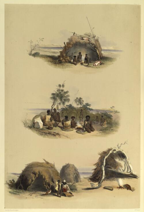 Native dwellings [picture] / George French Angas; J.W. Giles