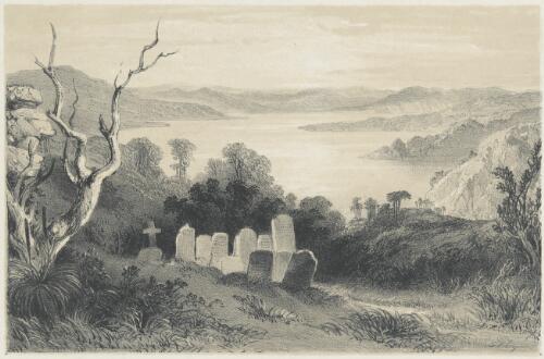 The quarantine burial ground, Spring Cove, Sydney Harbour, New South Wales [picture] / George French Angas del.; Day & Haghe, lithrs. to the Queen