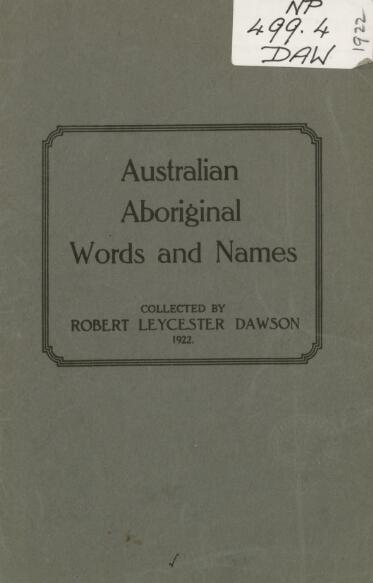 Også Fejl dilemma Australian Aboriginal words and names