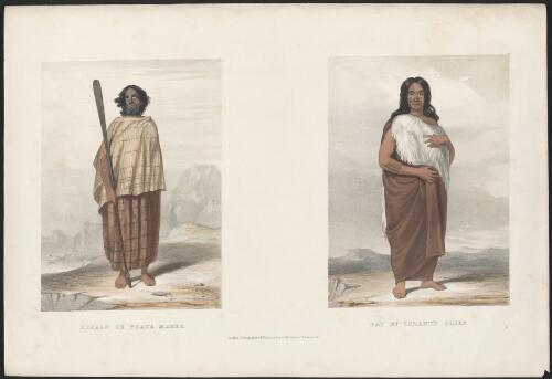 Herald or peacemaker; Bay of Islands chief [picture] / [after Augustus Earle]