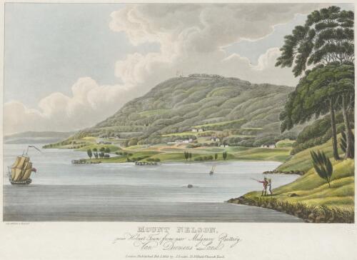 Mount Nelson, near Hobart Town from near Mulgrave Battery, Van Diemens Land [picture] / J. Lycett delt. et execut
