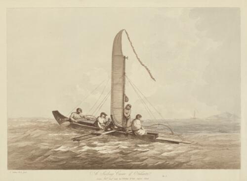 A sailing canoe of Otahaite [picture] / I. Webber fecit