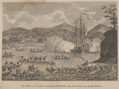 The natives of Otaheite attacking Captn. Wallis the first discoverer of that island [picture]