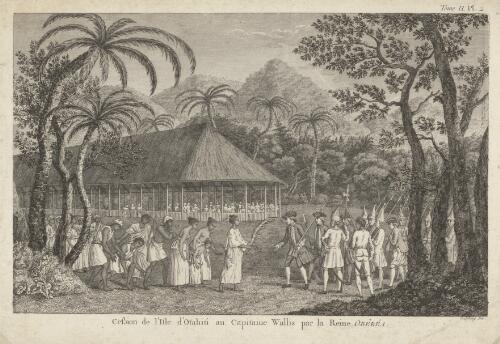 Cession de l'Ile de Otahiti au Capitaine Wallis par la Reine Oberea [picture] / Godefroy dir