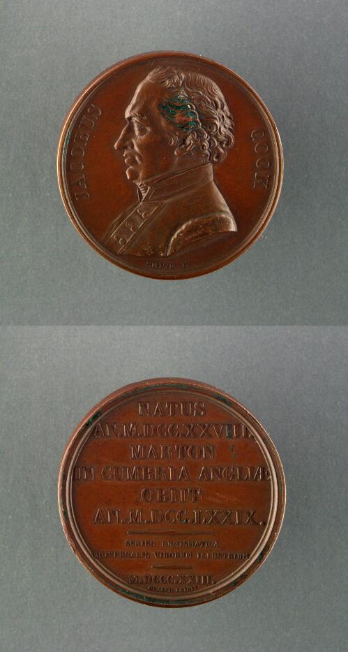 [Medal to commemorate the voyages of Captain Cook] [realia] / F. Smith [engraver]