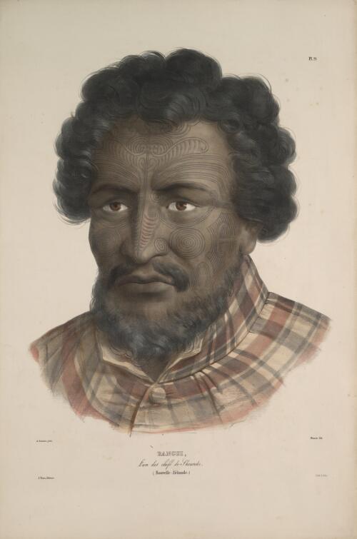 Rangui, l'un des chefs de Shouraki, Nouvelle-Zelande [picture] / de Sainson pinx.; Maurin lith