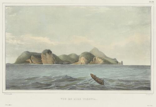Vue de l'Ile Tikopia [picture] / de Sainson pinx.; J. Arago lith