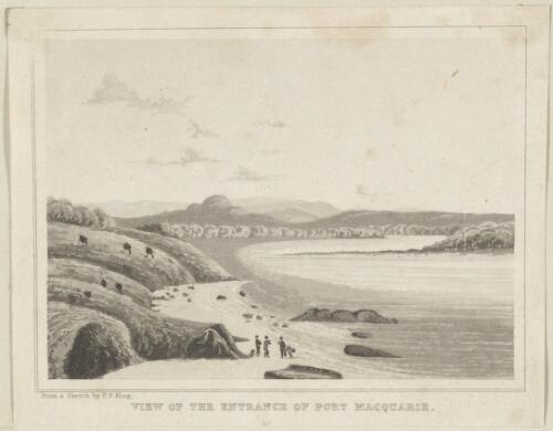 View of the entrance of Port Macquarie [picture] / from a sketch by P.P. King
