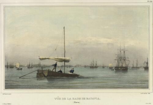 Vue de la rade de Batavia, Java [picture] / de Sainson pinx.; A. St. Aulaire lith