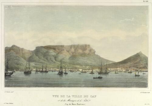 Vue de la Ville du Cap et de la Montagne de la Table, Cap de Bonne Espérance [picture] / de Sainson pinxt.; St. Aulaire lith