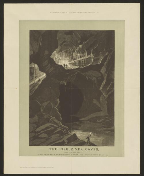 The Fish River Caves, near Bathurst, N.S.W., the recently discovered creek 600 feet underground [picture] / Collingridge; Georgius sc