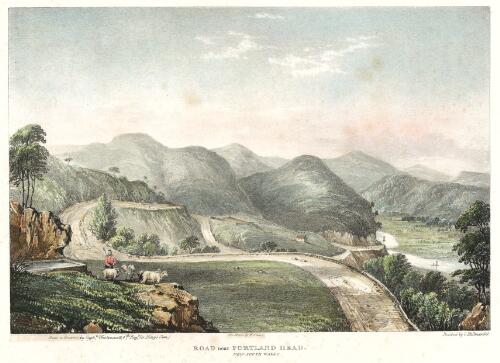 Road near Portland Head, New South Wales, 1848 [picture] / from a drawing by Captn. Westmacott, 4th Regt. (or King's Own) ; on stone by W. Gauci