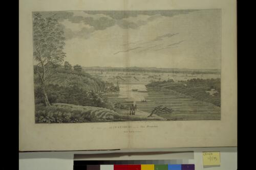 A view of Hawkesbury and the Blue Mountains [picture] / W. Preston sculp. from an original drawing by Captn. Wallis