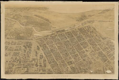Isometrical plan of Melbourne and suburbs in 1866 [picture] / De Gruchy & Leigh