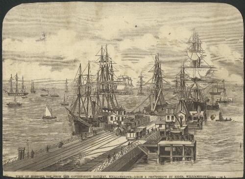 View of Hobson's Bay from the government railway, Williamstown [picture] / from a photograph by Rider, Williamstown