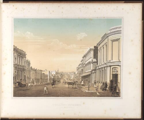 Collins Street from Queen Street [picture] / F. Cogne drawn & lith