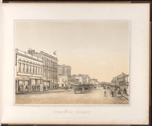 Swanston Street 1863 [picture] / F. Cogne drawn & lith