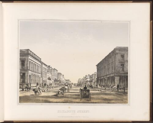 Elizabeth Street, 1864 [picture] / Ed. Gilks lith.; Nettleton photo.; Ch. Troedel imprint
