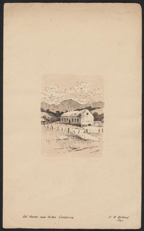 Old house near Acton, Canberra [picture] / H.M. Rolland, 1921