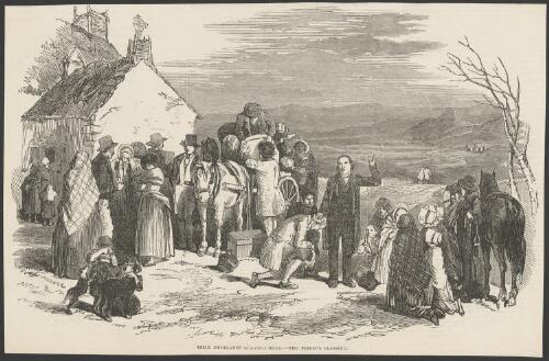 Irish emigrants leaving home, the priest's blessing [picture]