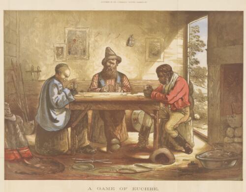 A game of euchre [picture] / [J.C. Johnson]