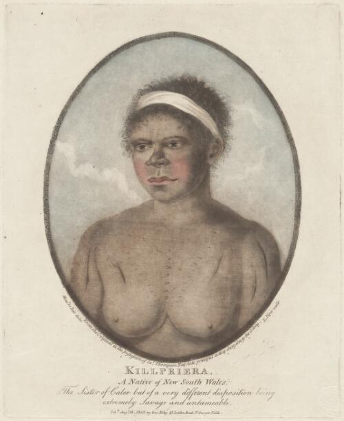 Killpriera a native of New South Wales, the sister of Calee but of a very different disposition, being extremely savage and untameable [picture] / Monsr. Le Petit delin. ; E. Piper sculp