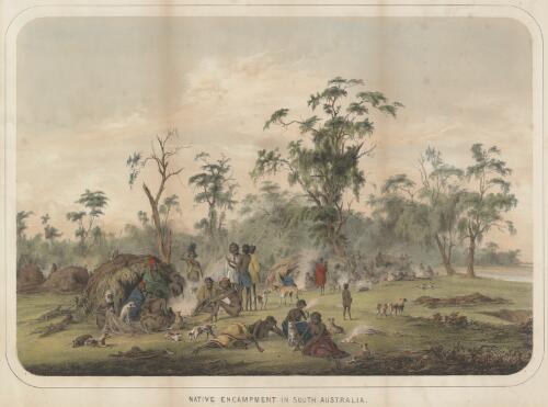 Native encampment in South Australia [picture] / [Alexander Schramm]