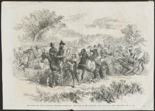 The Burke and Wills Australian exploring expedition, departure of the expedition from the Royal Park, Melbourne, Aug. 20, 1860 [picture]