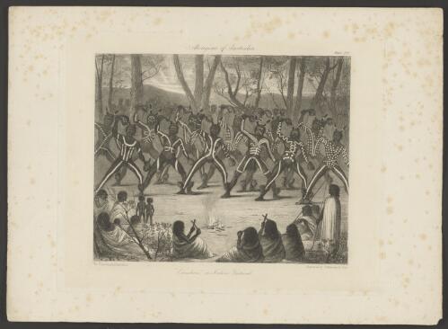 Aborigines of Australia, corrobori [i.e. corroborree] or native festival [picture] / engraved by J. Redaway & Sons; W.v. Blandowski, Australia