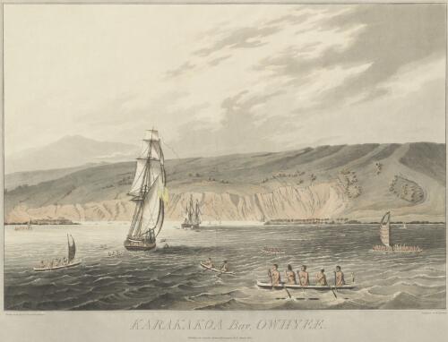 Karakakoa Bay, Owhyhee [picture] / drawn on the spot by Thomas Heddington; engraved by M. Dubourg