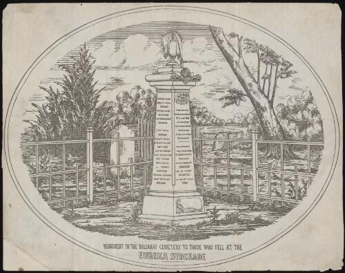 Monument in the Ballarat cemetery to those who fell at the Eureka Stockade [picture] / Niven