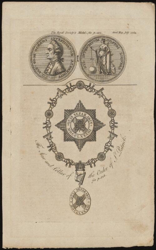 The Royal Society's medal; the star and collar of the Order of St. Patrick [picture]