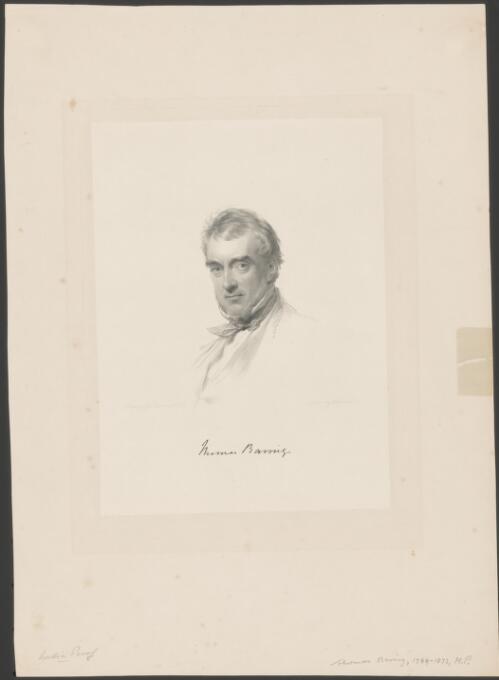 [Portrait of Thomas Baring M.P.] [picture] / drawn by George Richmond; engraved by William Holl