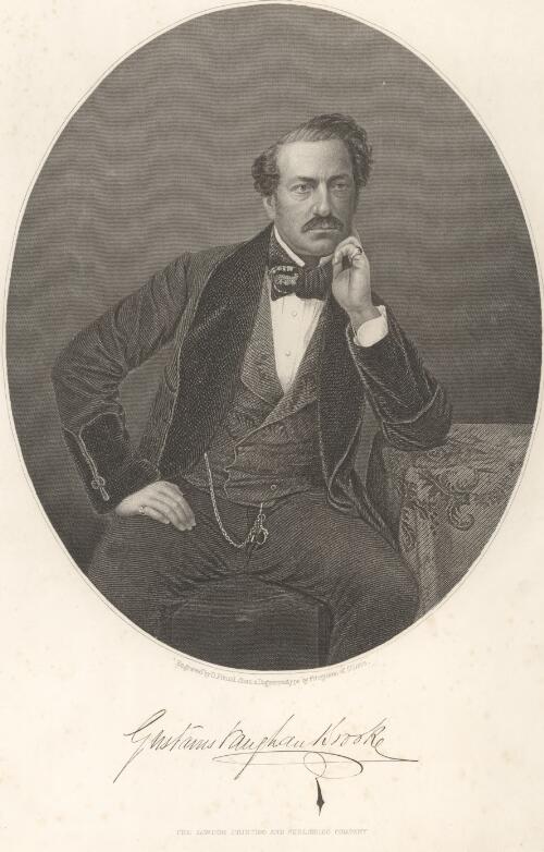 Gustavus Vaughan Brooke [picture] / engraved by D. Pound from a daguerreotype by Fitzgibbon of St. Louis