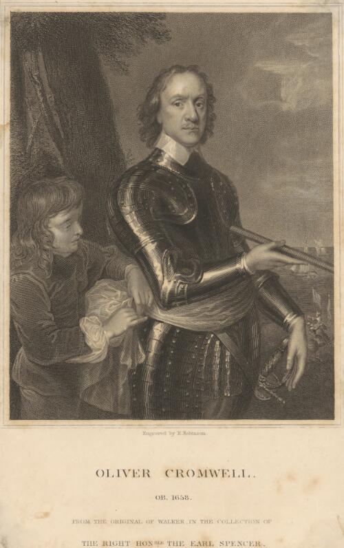 Oliver Cromwell, ob. 1658 [picture] / engraved by H. Robinson from the original of Walker in the collection of the Right Honble. the Earl Spencer