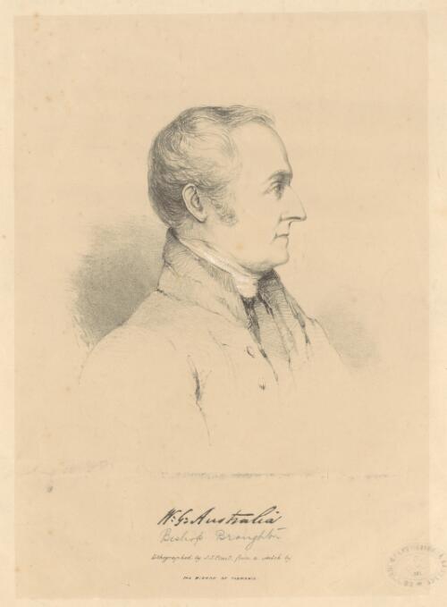 [Portrait of Bishop William Grant Broughton] [picture] / lithographed by J.S. Prout from a sketch by the Bishop of Tasmania