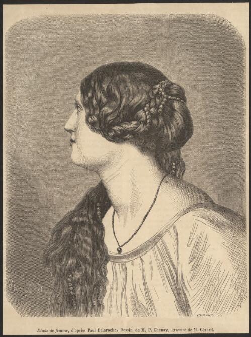 Etude de femme, d'apres Paul Delaroche [picture] / dessin de M.P. Chenay; gravure de M. Gerard