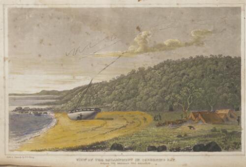 View at the encampment in Careening Bay, where the Mermaid was repaired [picture] / from a sketch by P.P. King
