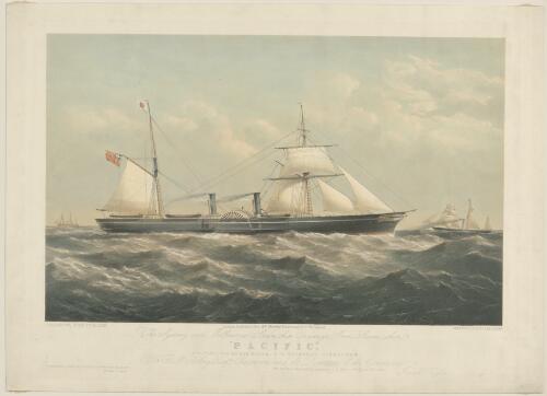 The Sydney and Melbourne Steamship Company's iron steamship Pacific [picture] / J. Taylor del.; T.G. Dutton lith