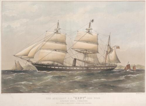 The auxiliary S.S. Kent, 230 tons [picture] / T.G. Dutton del. et lith.; M. & N. Hanhart imp