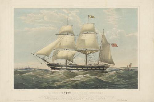 Barque Tory, 800 tons burthen [picture] / T.G. Dutton del.et lith.; Day & Son lithrs. to the Queen